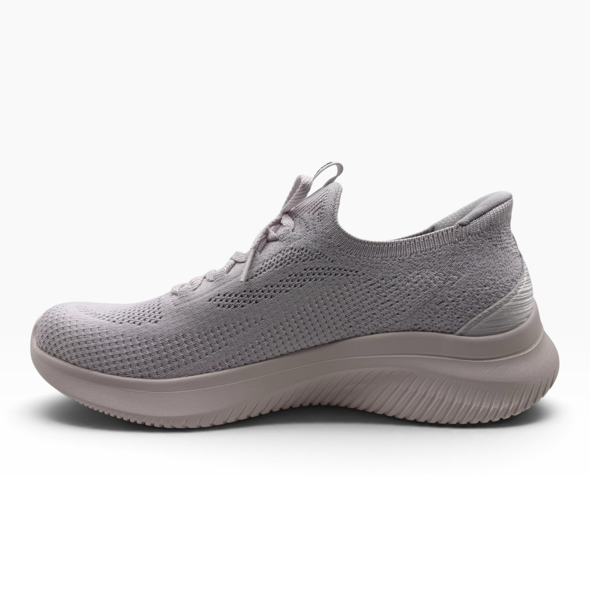 The Shoe Shop Skechers Ultra Flex 4.0 light grey vegan slip-on sneaker with engineered knit upper and cushioned sole