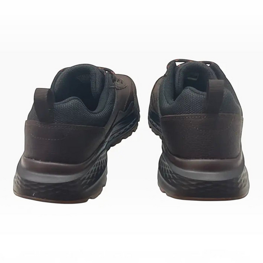 The Shoe Shop Skechers Slade Ultra Peralto casual shoes in dark brown leather with a cushioned heel and traction sole