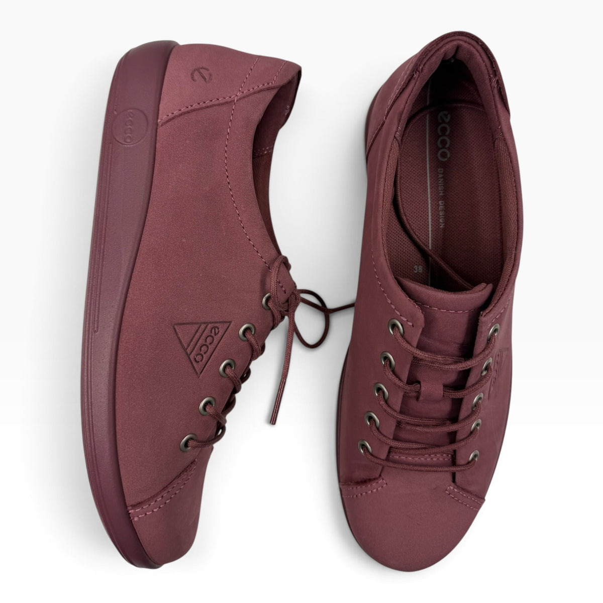 The Shoe Shop Soft 2.0 sneakers in dark red Nocturne nubuck leather with matching laces and durable rubber soles