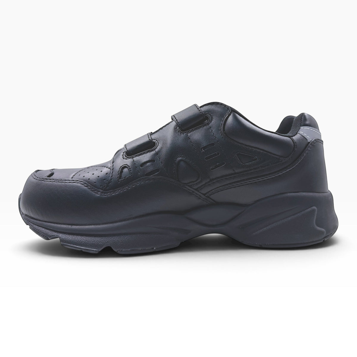 The Shoe Shop Stability X Strap 5E black orthopedic sneaker with double hook-and-loop closures and cushioned sole
