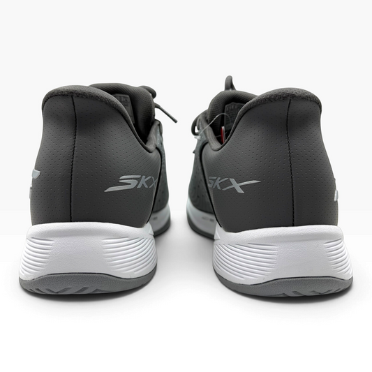 The Shoe Shop Viper Court Reload pickleball sneakers in dark grey, featuring a heel pillow and Goodyear outsole.