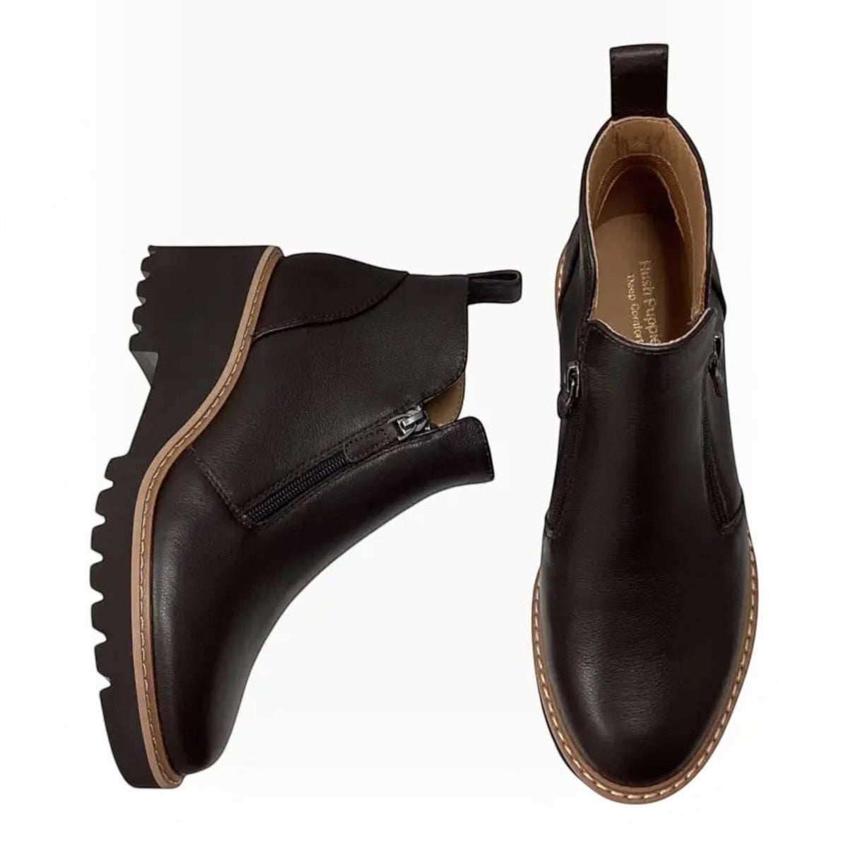 The Shoe Shop Whitney black leather ankle boots with twin side zips and a comfortable 60mm wedge heel.