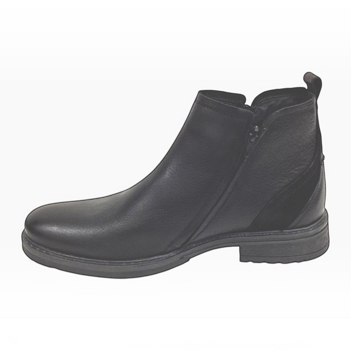The Shoe Shop Wild Rhino Hunter black leather ankle boot with twin side zips and a durable rubber outsole.