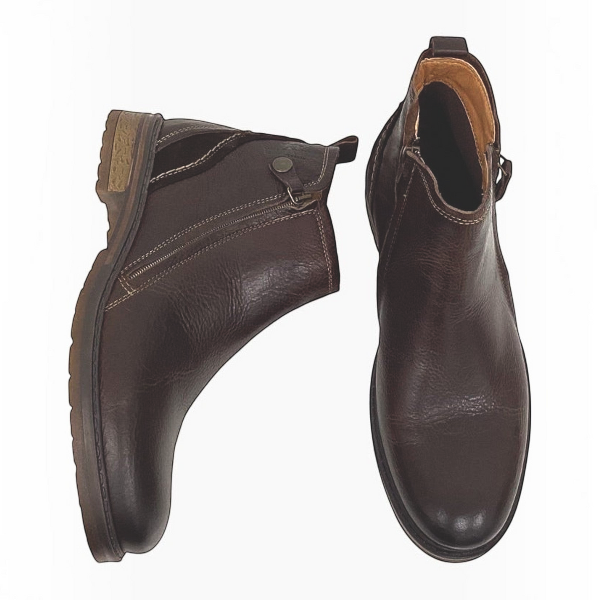 The Shoe Shop Wild Rhino Hunter black leather ankle boots with twin zips and rubber outsoles