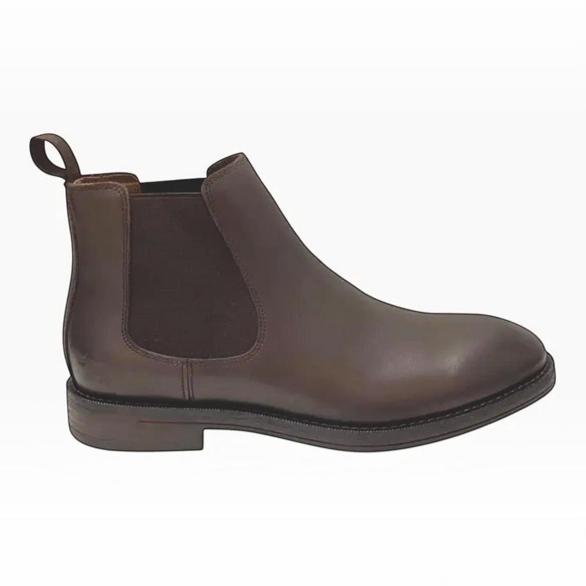 The Shoe Shop Winner brown leather Chelsea boot with elastic side gussets and a durable rubber outsole.