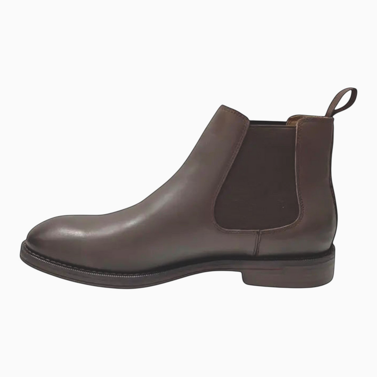 The Shoe Shop Winner dark brown leather Chelsea boot with elastic side gussets and a durable rubber outsole.