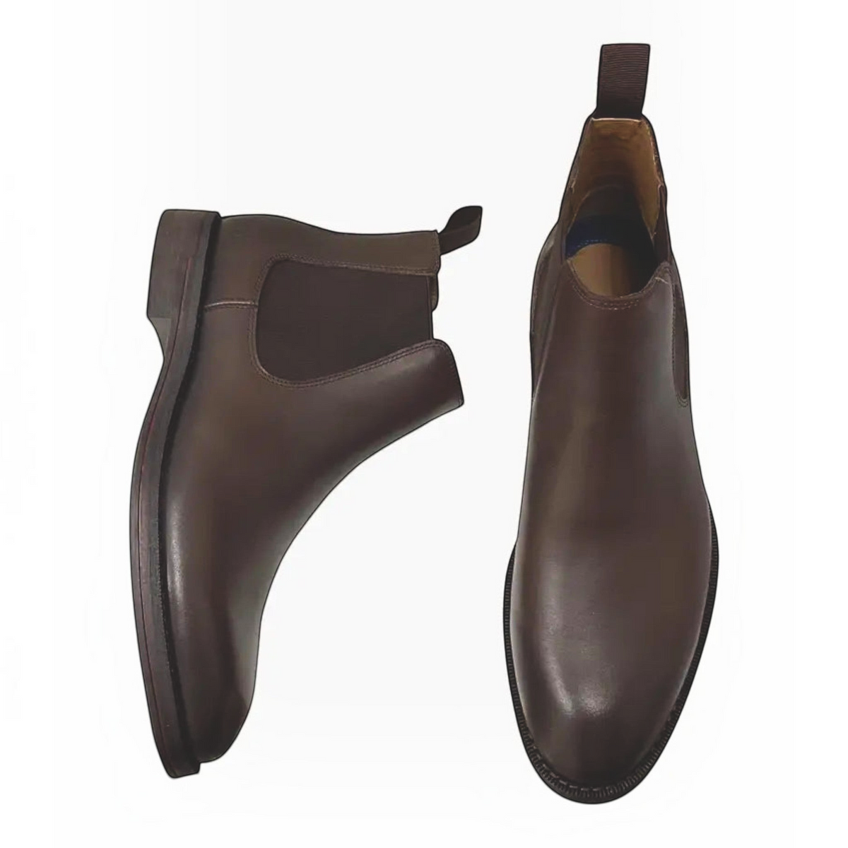 The Shoe Shop Winner brown leather Chelsea boots with elastic side gussets and a durable rubber outsole.