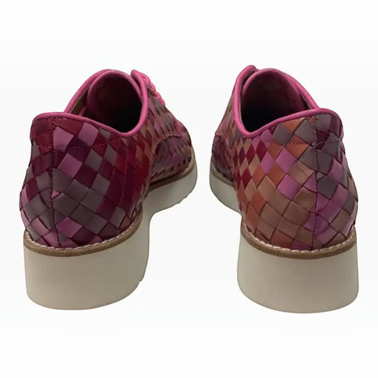 The Shoe Shop Gelato Addiction derby sneakers featuring a multi-tonal woven leather upper and a white platform wedge.